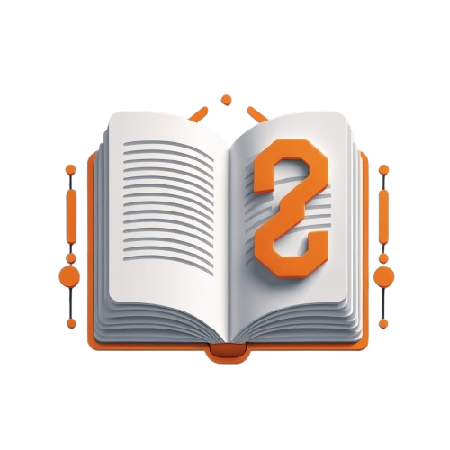 Open book with an orange number '2' on a white background