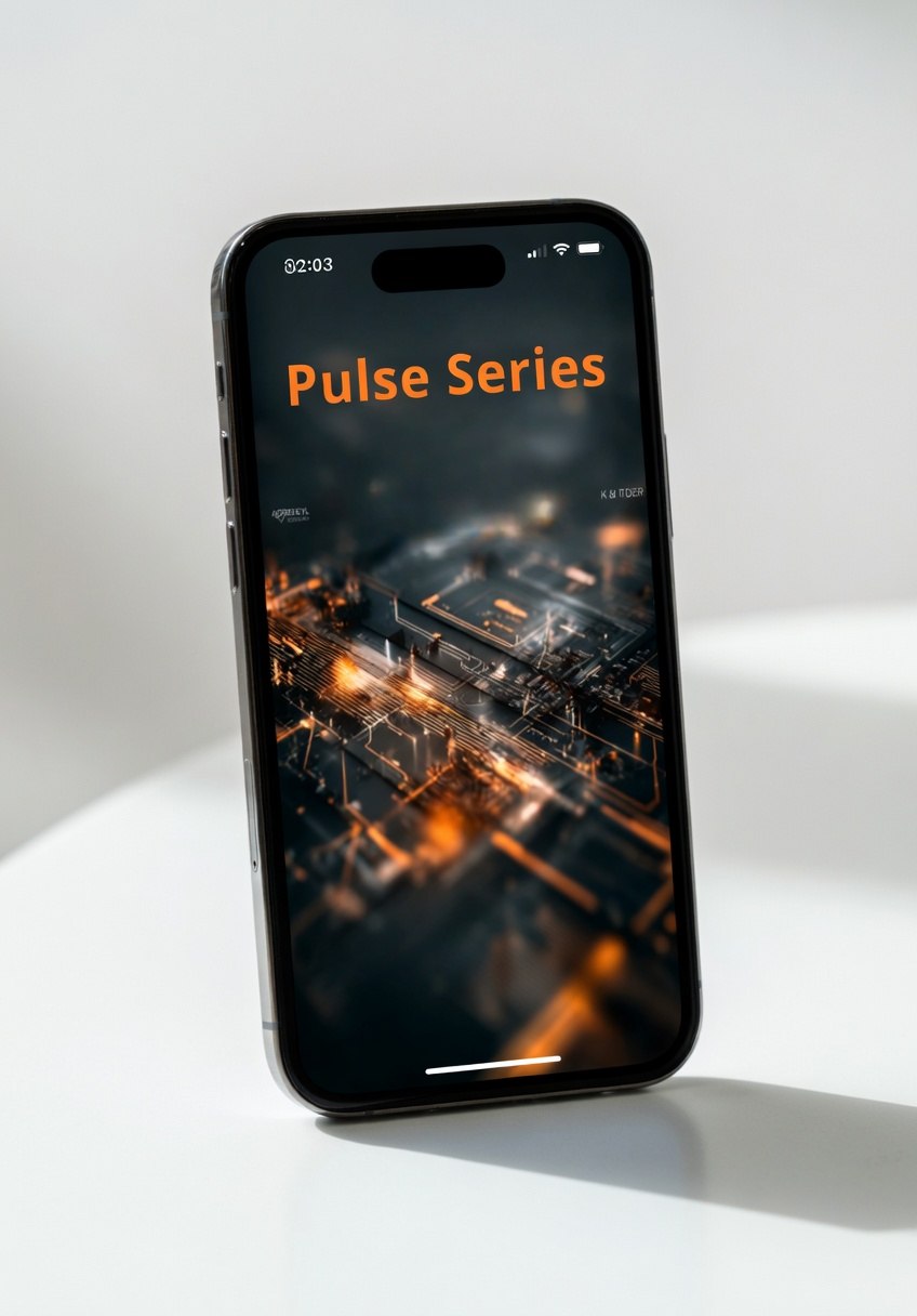 Smartphone displaying 'Pulse Series' on a white background