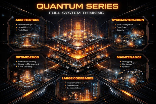 Diagram of a quantum series system with various components and features.